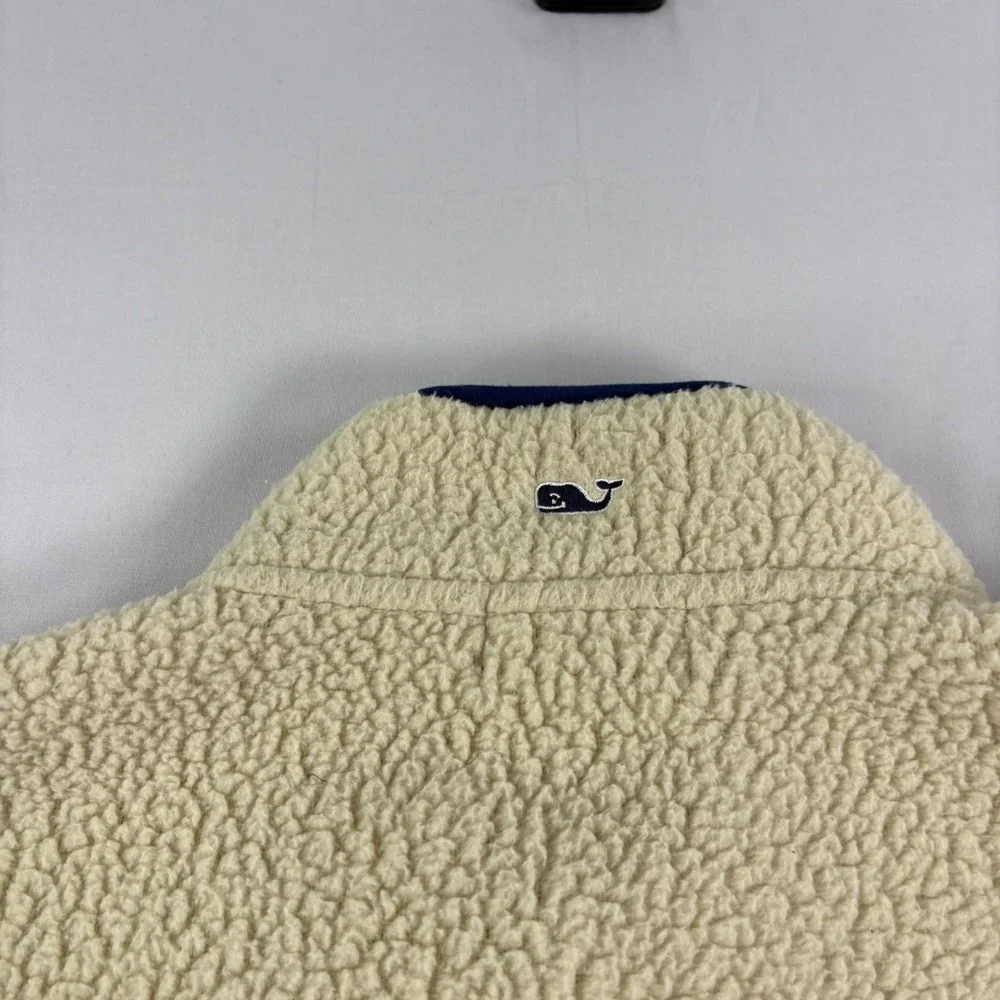 Vineyard Vines Vest Mens 4XB Big Beige Fleece Sherpa Full Zip Preppy Casual